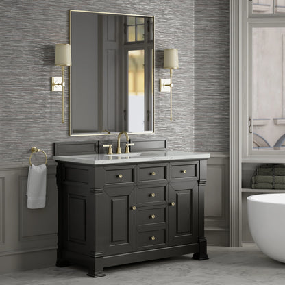 Brookfield 48" Single Vanity, Black Onyx w/ 3 CM Ethereal Noctis Silestone Top, view 4