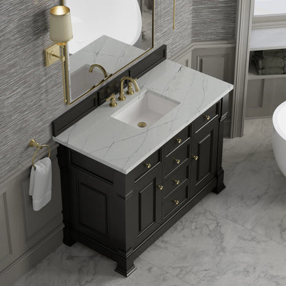 Brookfield 48" Single Vanity, Black Onyx w/ 3 CM Ethereal Noctis Silestone Top, view 7