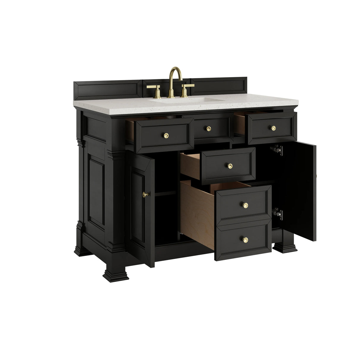 Brookfield 48" Single Vanity, Black Onyx w/ 3 CM Lime Delight Silestone Top, view 8