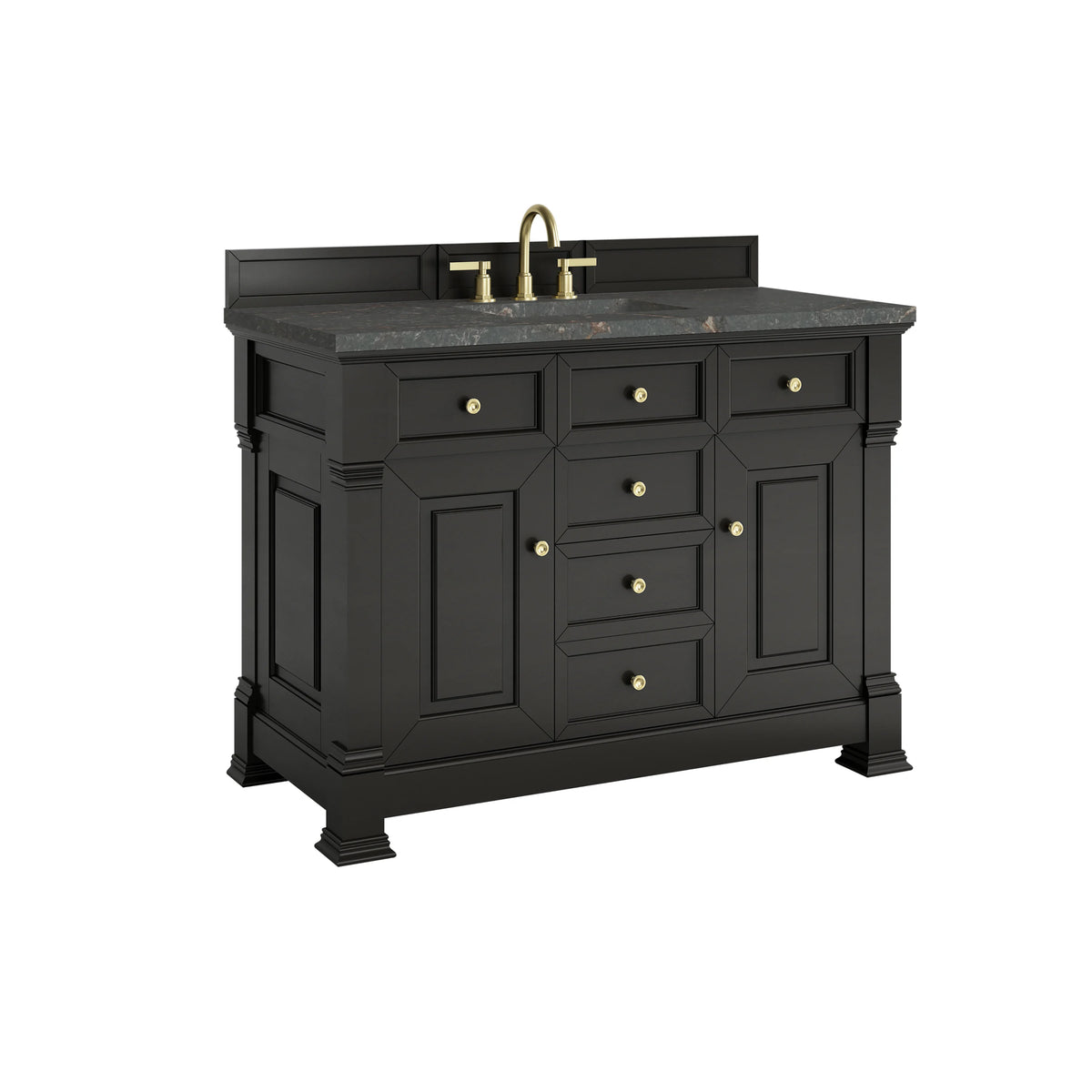 Brookfield 48" Single Vanity, Black Onyx w/ 3 CM Parisien Bleu Silestone Top, view 10