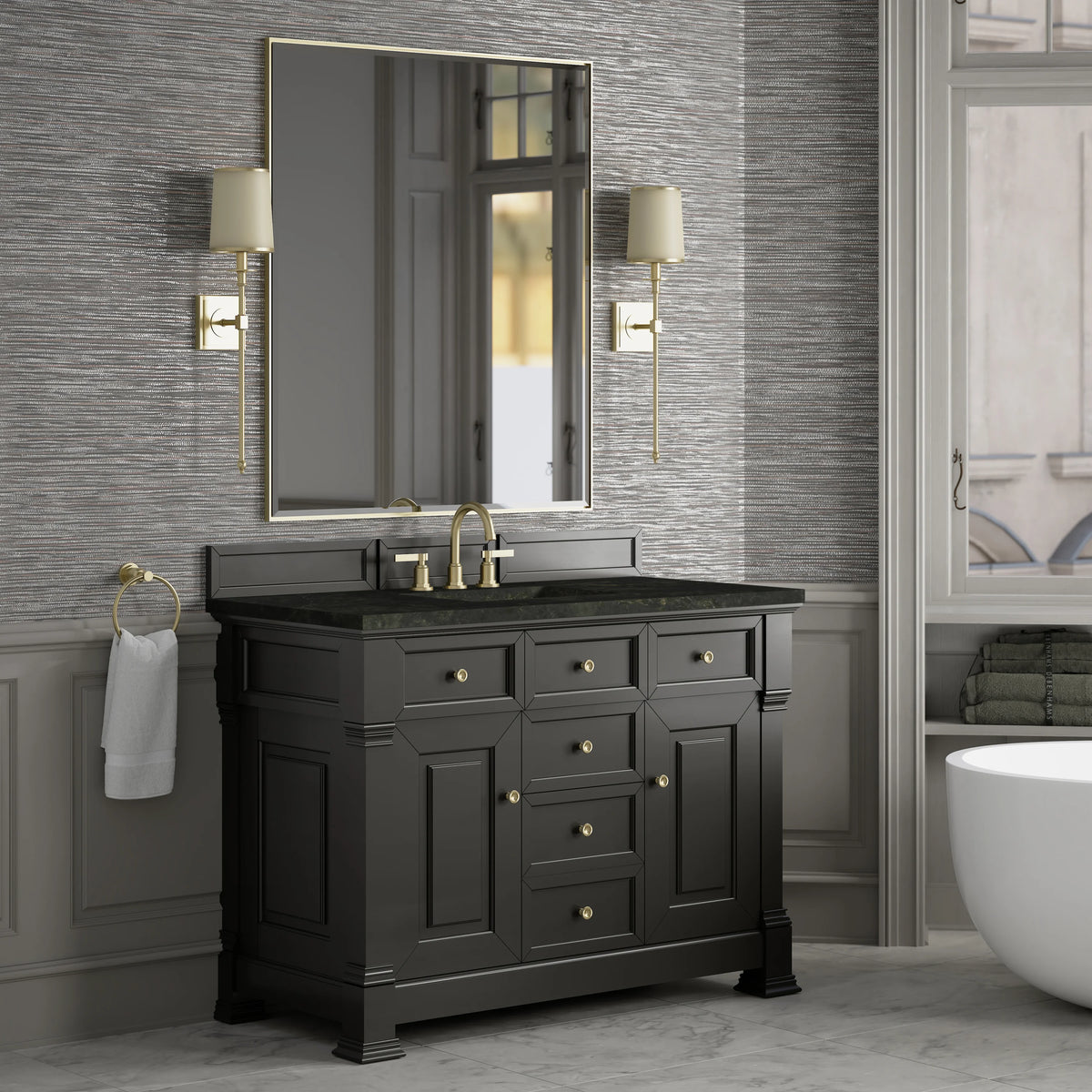 Brookfield 48" Single Vanity, Black Onyx, w/ 3 CM Phantome Eclos Top, view 4