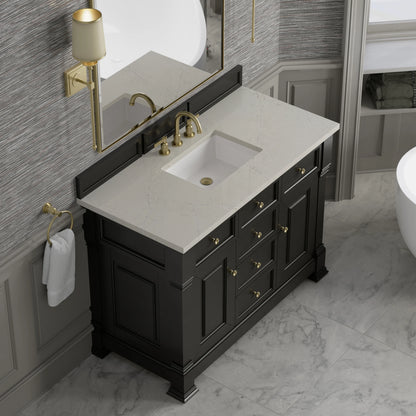 Brookfield 48" Single Vanity, Black Onyx, w/ 3 CM Siberian Silestone Top, view 7