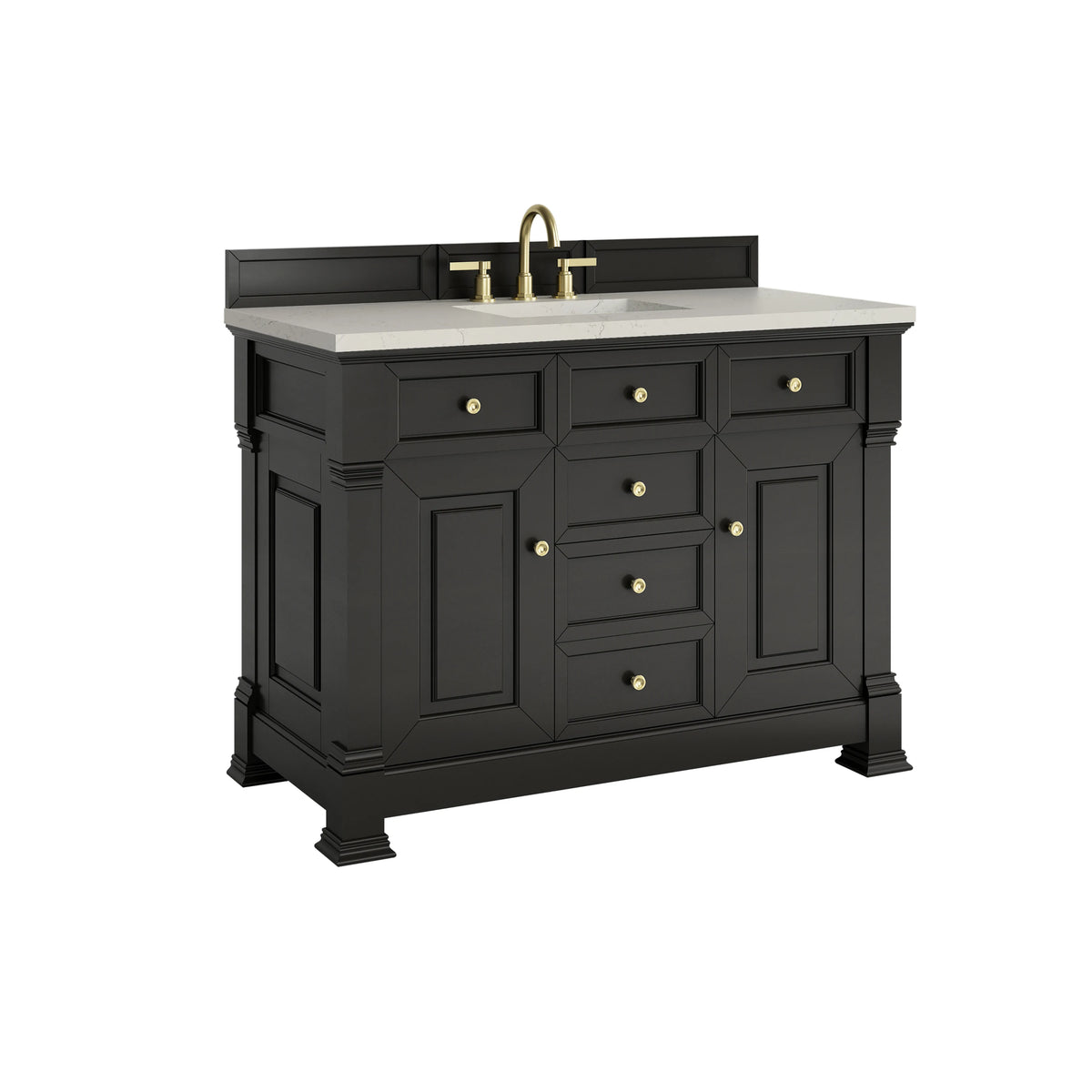 Brookfield 48" Single Vanity, Black Onyx, w/ 3 CM Siberian Silestone Top, view 9