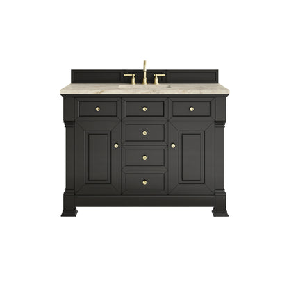 Brookfield 48" Single Vanity, Black Onyx, w/ 3 CM Tajnar Eclos Top
