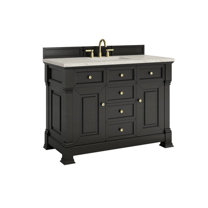 Brookfield 48" Single Vanity, Black Onyx w/ 3 CM Victorian Silver Silestone Top, view 10