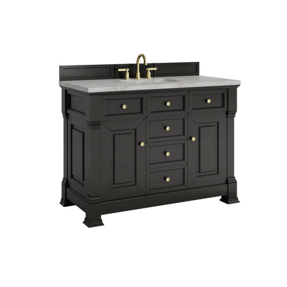 Brookfield 48" Single Vanity, Black Onyx w/ 3 CM Victorian Silver Silestone Top, view 11
