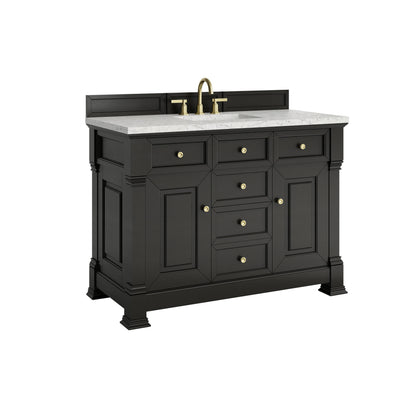 Brookfield 48" Single Vanity, Black Onyx w/ 3 CM Eternal Jasmine Pearl Silestone Top w/ FreePower Wireless Cha, view 13