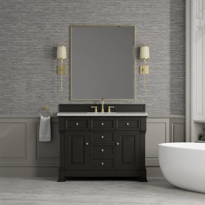 Brookfield 48" Single Vanity, Black Onyx w/ 3 CM Eternal Jasmine Pearl Silestone Top w/ FreePower Wireless Char, view 6