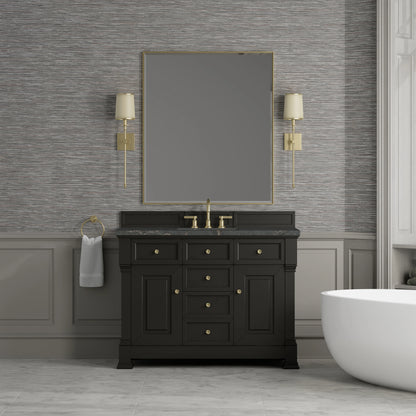 Brookfield 48" Single Vanity, Black Onyx w/ 3 CM Parisien Bleu Silestone Top w/ FreePower Wireless Charger, view 6