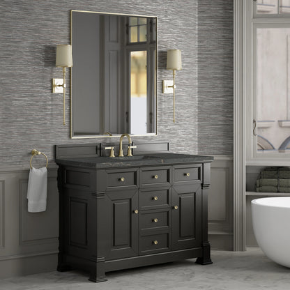 Brookfield 48" Single Vanity, Black Onyx w/ 3 CM Parisien Bleu Silestone Top w/ FreePower Wireless Charger, view 7