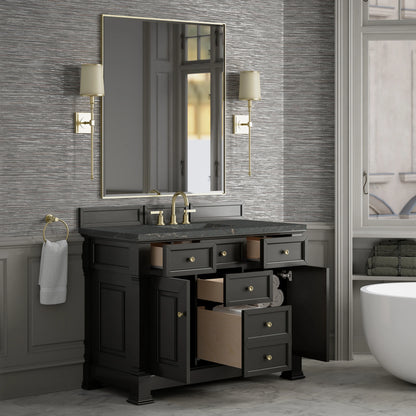 Brookfield 48" Single Vanity, Black Onyx w/ 3 CM Parisien Bleu Silestone Top w/ FreePower Wireless Charger, view 8