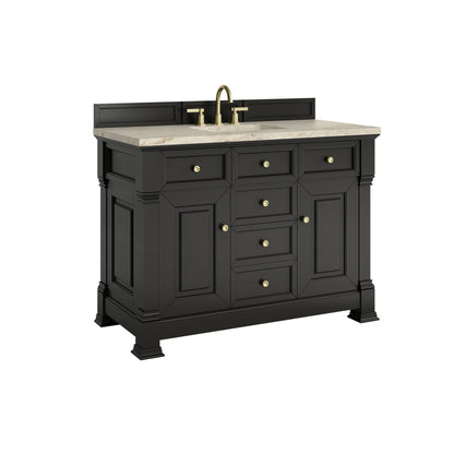 Brookfield 48" Single Vanity, Black Onyx, w/ 3 CM Tajnar Eclos Top w/FreePower Wireless Charger, view 10