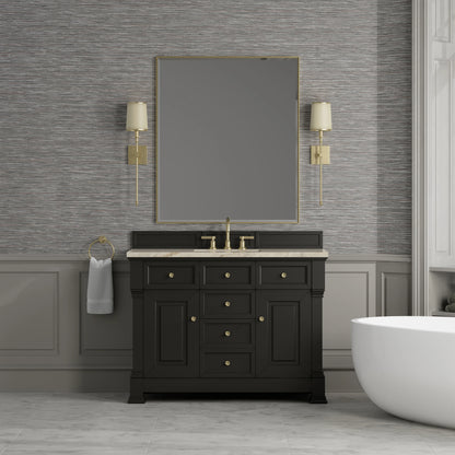 Brookfield 48" Single Vanity, Black Onyx, w/ 3 CM Tajnar Eclos Top w/FreePower Wireless Charger, view 5