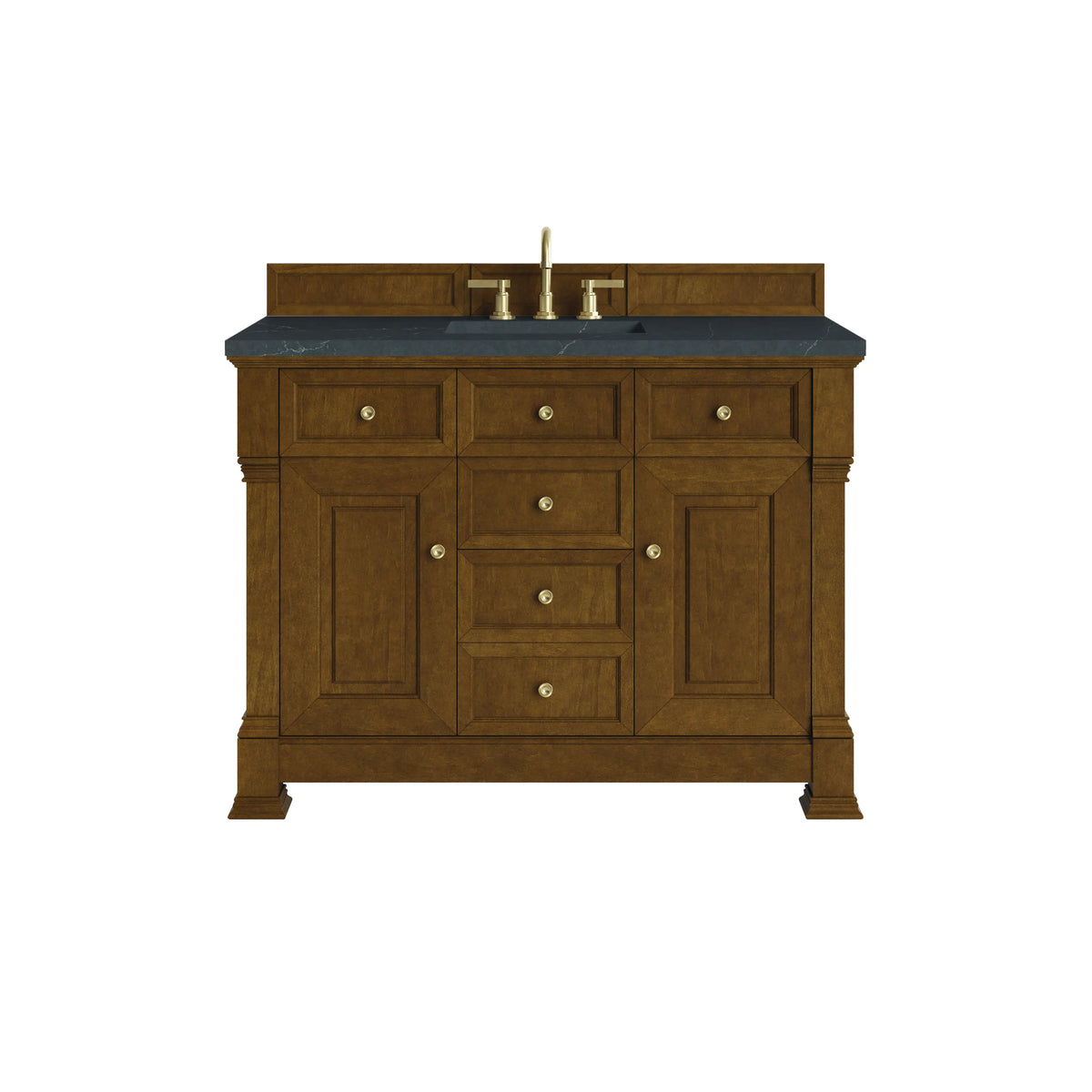 Brookfield 48" Single Vanity, Honey Oak w/ 3 CM Charcoal Soapstone Silestone Top