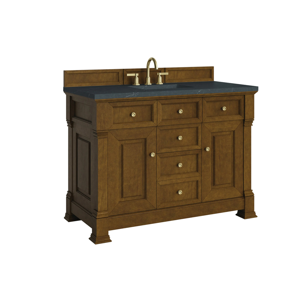 Brookfield 48" Single Vanity, Honey Oak w/ 3 CM Charcoal Soapstone Silestone Top, view 10