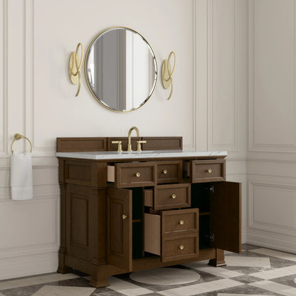 Brookfield 48" Single Vanity, Honey Oak w/ 3 CM Ethereal Noctis Silestone Top, view 5