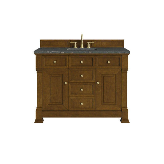 Brookfield 48" Single Vanity, Honey Oak w/ 3 CM Parisien Bleu Silestone Top