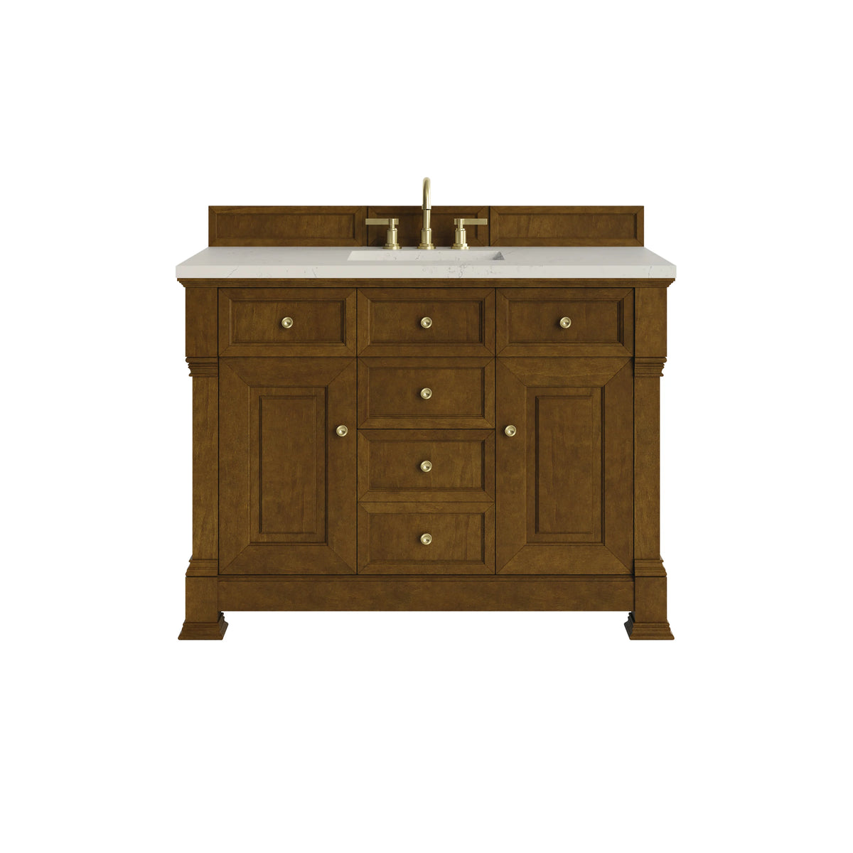 Brookfield 48" Single Vanity, Honey Oak, w/ 3 CM Siberian Silestone Top