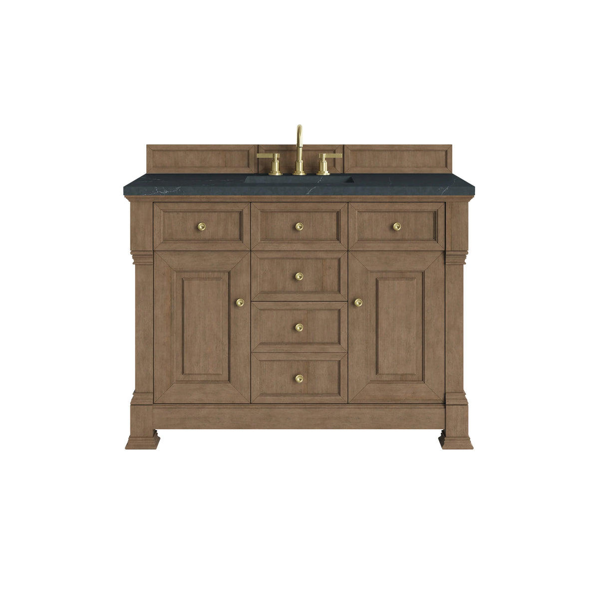 Brookfield 48" Single Vanity, Pecan w/3 CM Charcoal Soapstone Silestone Top