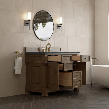 Brookfield 48" Single Vanity, Pecan w/3 CM Charcoal Soapstone Silestone Top, view 5