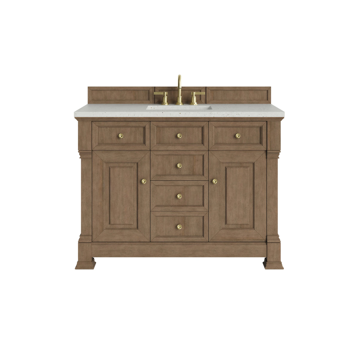 Brookfield 48" Single Vanity, Pecan, w/ 3 CM Lime Delight Silestone Top