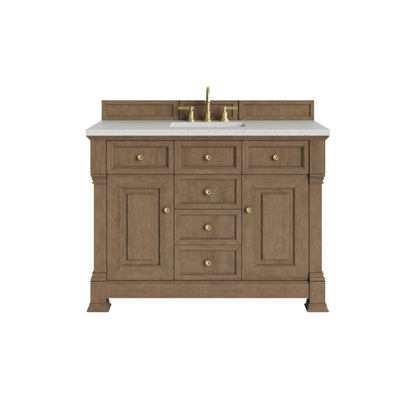 Brookfield 48" Single Vanity, Pecan, w/ 3 CM Lime Delight Silestone Top