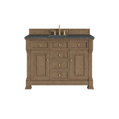 Brookfield 48" Single Vanity, Pecan w/ 3 CM Parisien Bleu Silestone Top