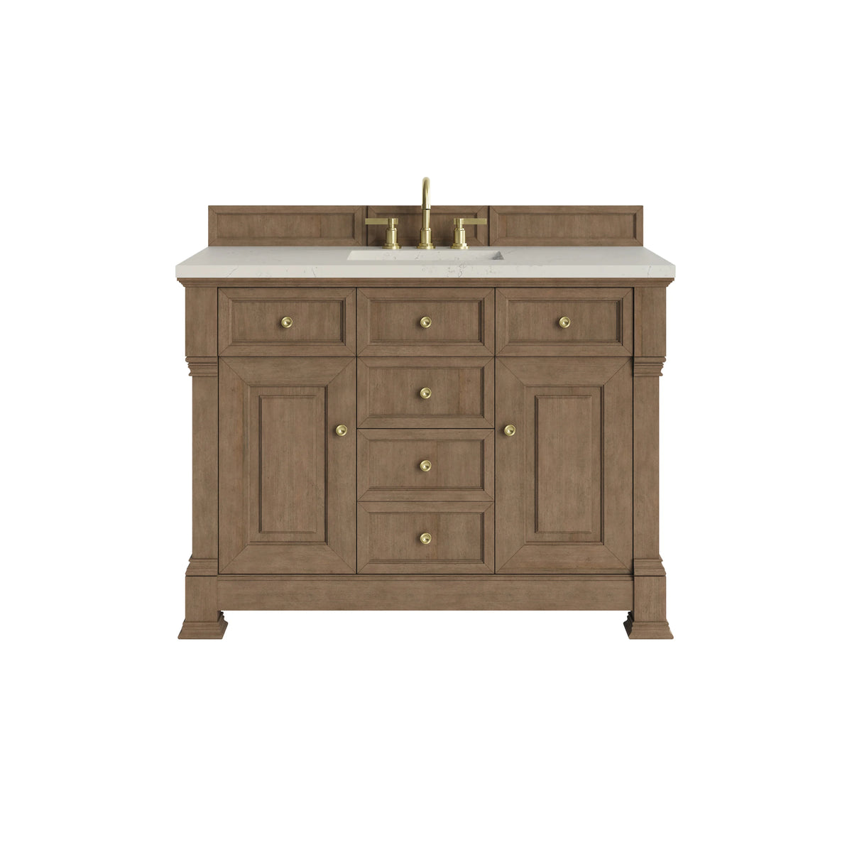 Brookfield 48" Single Vanity, Pecan, w/ 3 CM Siberian Silestone Top