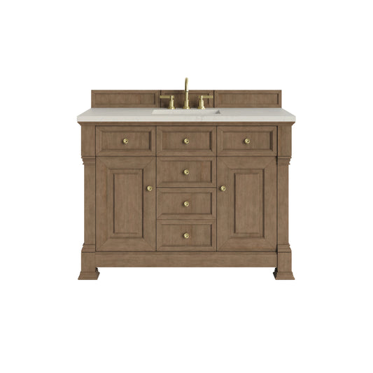 Brookfield 48" Single Vanity, Pecan, w/ 3 CM Siberian Silestone Top