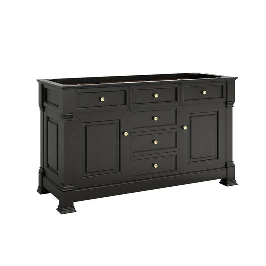 Brookfield 60" Double Vanity, Black Onyx w/3 CM Charcoal Soapstone Silestone Top, view 2