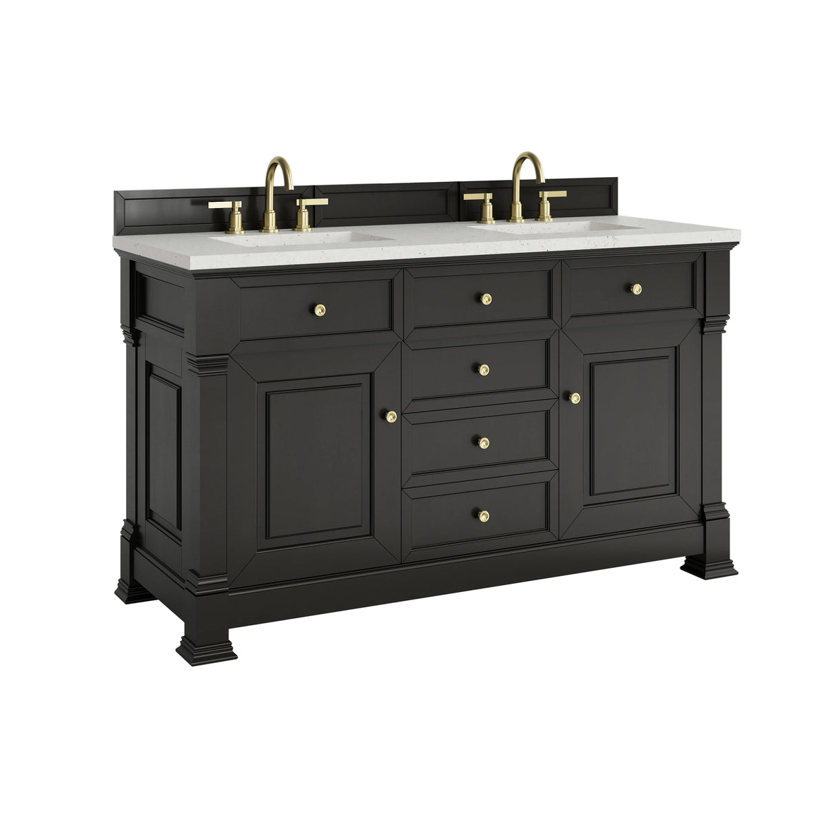 Brookfield 60" Double Vanity, Black Onyx w/ 3 CM Lime Delight Silestone Top, view 10