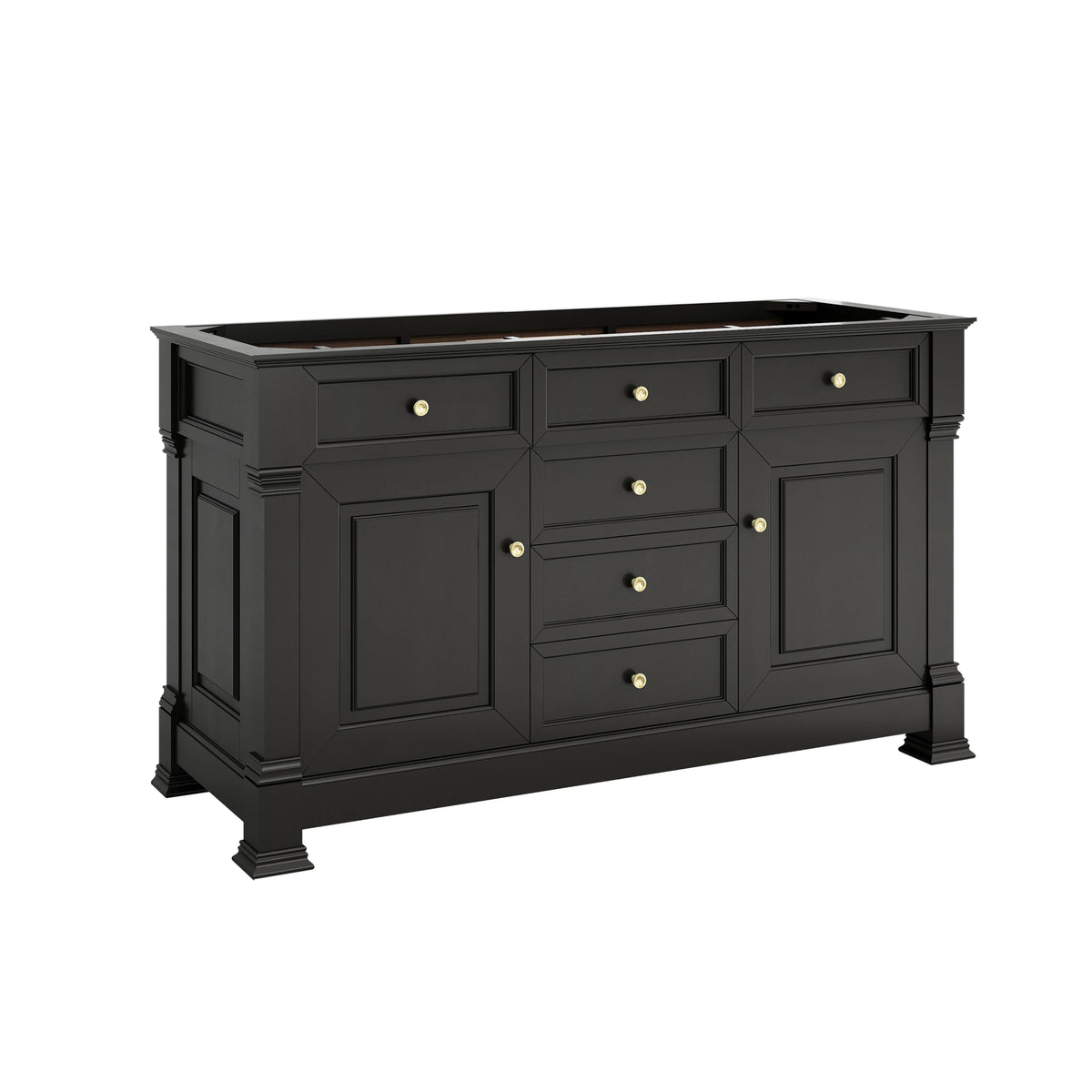 Brookfield 60" Double Vanity, Black Onyx, w/ 3 CM Phantome Eclos Top, view 2