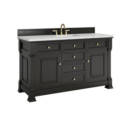 Brookfield 60" Single Vanity, Black Onyx w/ 3 CM Ethereal Noctis Silestone Top, view 10