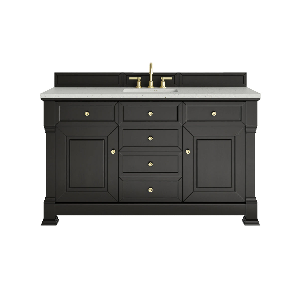 Brookfield 60" Single Vanity, Black Onyx w/ 3 CM Lime Delight Silestone Top