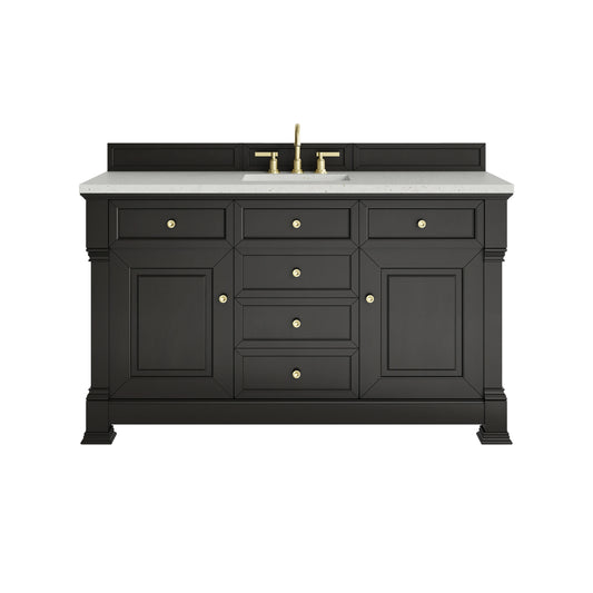 Brookfield 60" Single Vanity, Black Onyx w/ 3 CM Lime Delight Silestone Top
