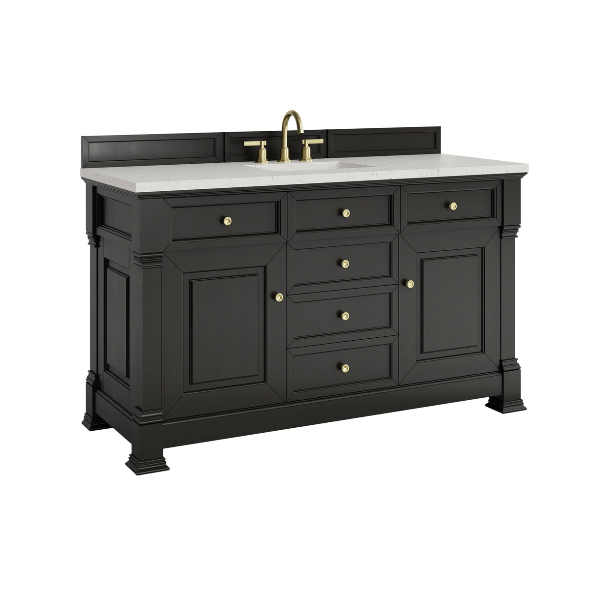 Brookfield 60" Single Vanity, Black Onyx w/ 3 CM Lime Delight Silestone Top, view 10
