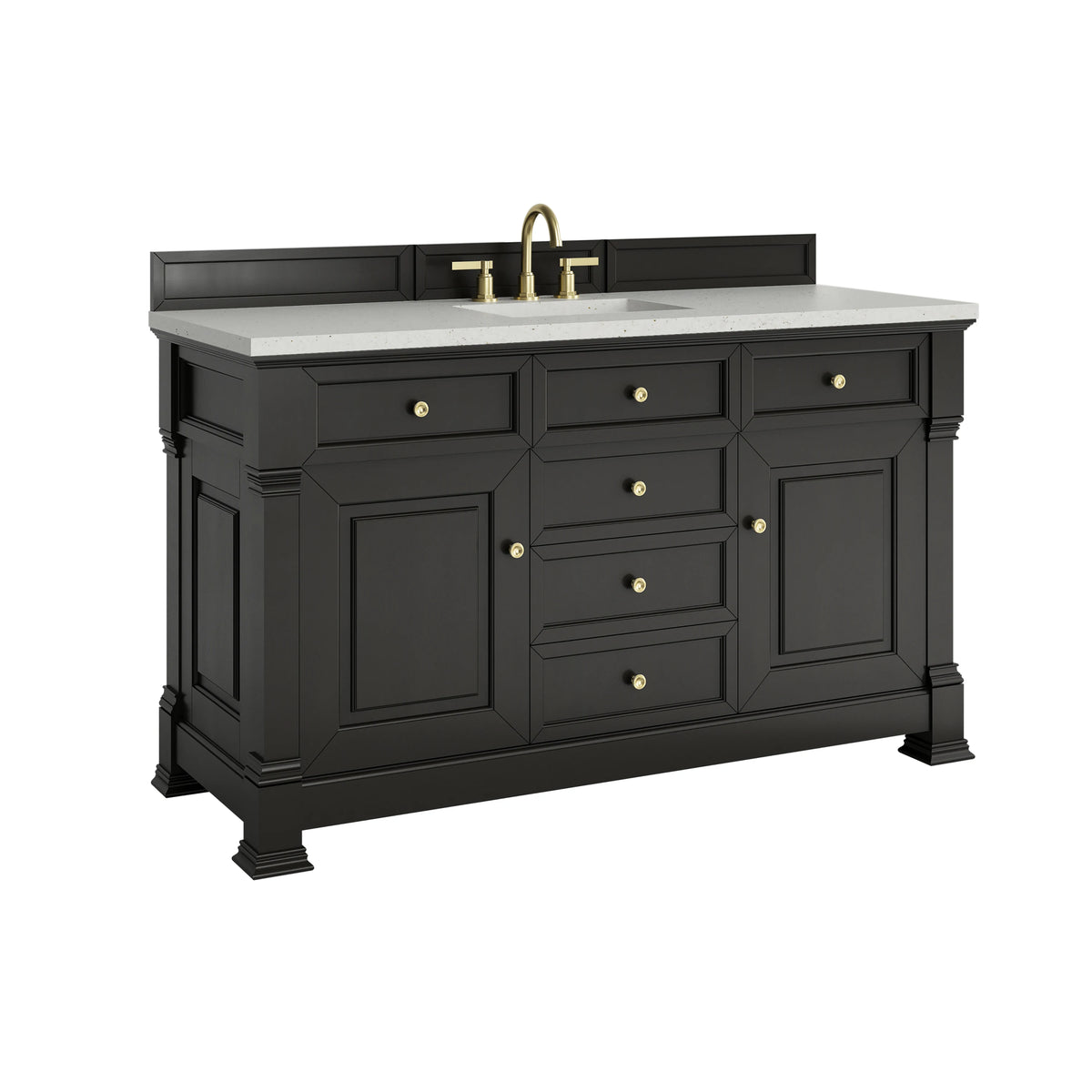 Brookfield 60" Single Vanity, Black Onyx w/ 3 CM Lime Delight Silestone Top, view 11