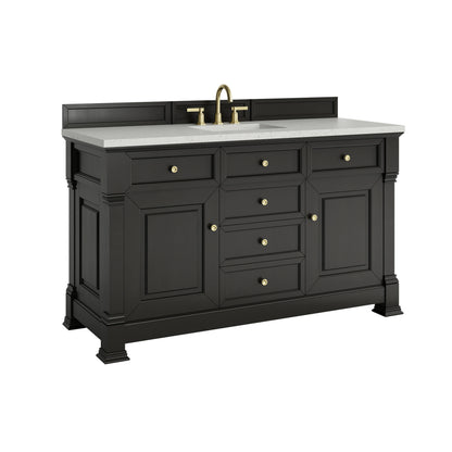 Brookfield 60" Single Vanity, Black Onyx w/ 3 CM Lime Delight Silestone Top, view 11