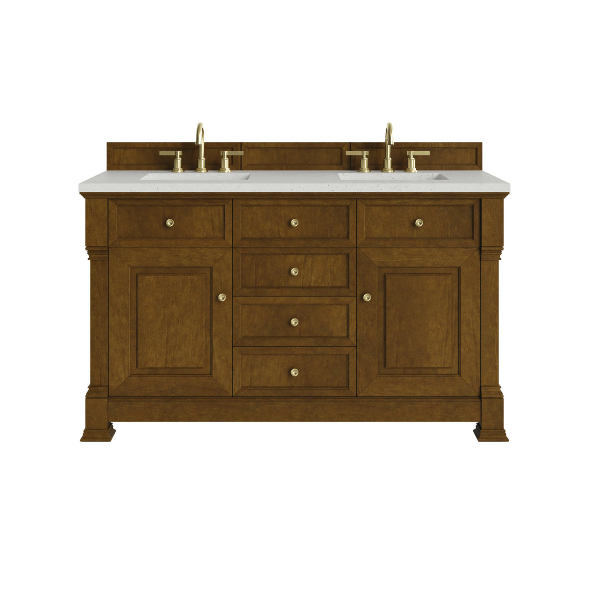 Brookfield 60" Double Vanity, Honey Oak w/ 3 CM Lime Delight Silestone Top
