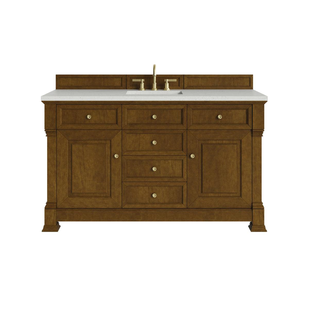Brookfield 60" Single Vanity, Honey Oak w/ 3 CM Lime Delight Silestone Top