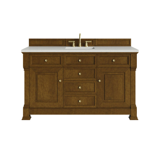 Brookfield 60" Single Vanity, Honey Oak w/ 3 CM Lime Delight Silestone Top