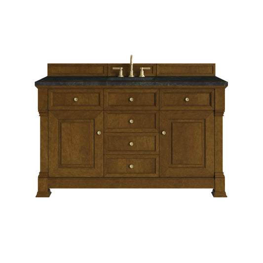 Brookfield 60" Single Vanity, Honey Oak, w/ 3 CM Phantome Eclos Top