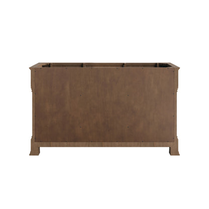 Brookfield 60" Double Vanity, Pecan w/ 3 CM Parisien Bleu Silestone Top, view 9
