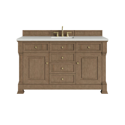 Brookfield 60" Single Vanity, Pecan w/ 3 CM Lime Delight Silestone  Top