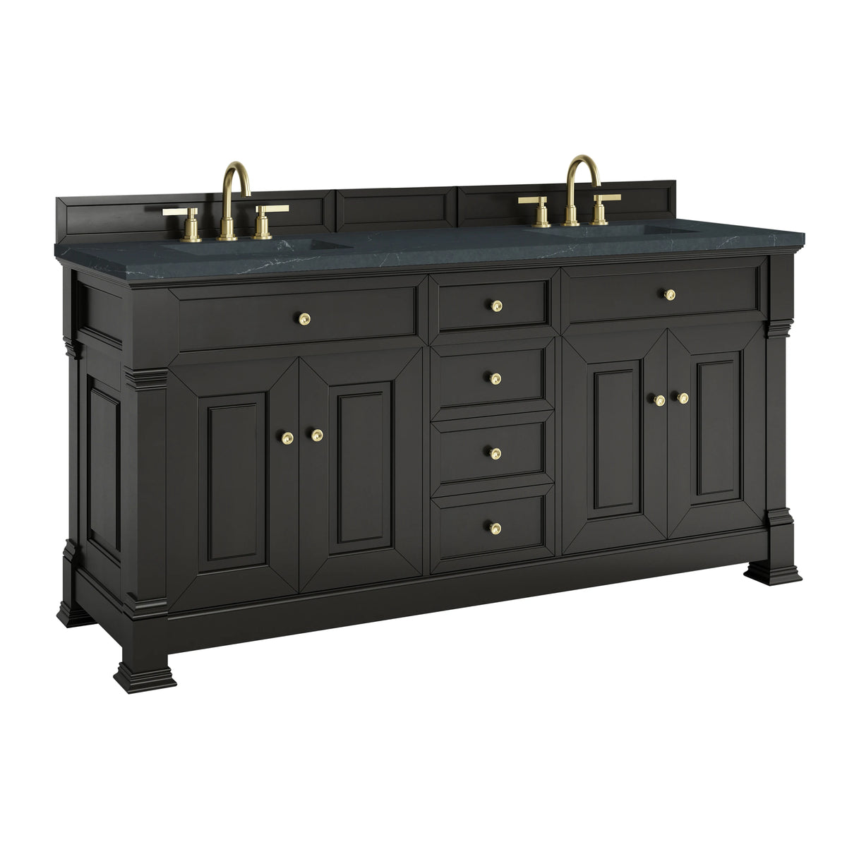 Brookfield 72" Double Vanity, Black Onyx, w/ 3 CM Charcoal Soapstone Silestone Top, view 9