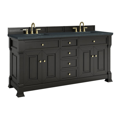 Brookfield 72" Double Vanity, Black Onyx, w/ 3 CM Charcoal Soapstone Silestone Top, view 9