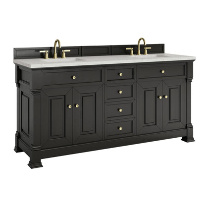 Brookfield 72" Double Vanity, Black Onyx w/ 3 CM Lime Delight Silestone Top, view 10