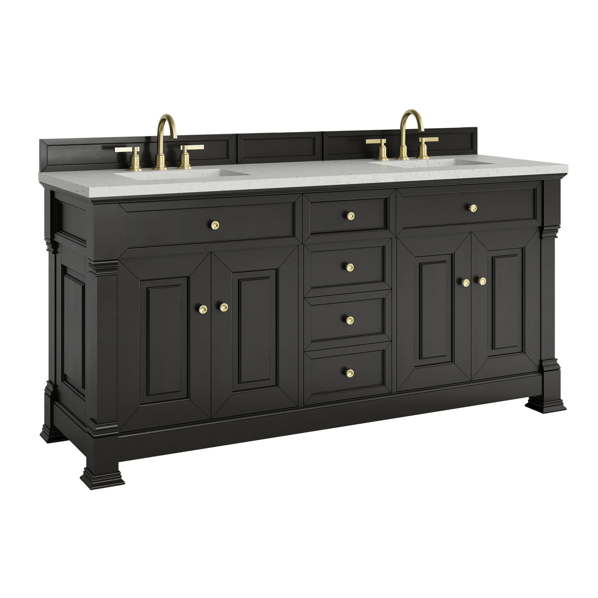 Brookfield 72" Double Vanity, Black Onyx w/ 3 CM Lime Delight Silestone Top, view 11