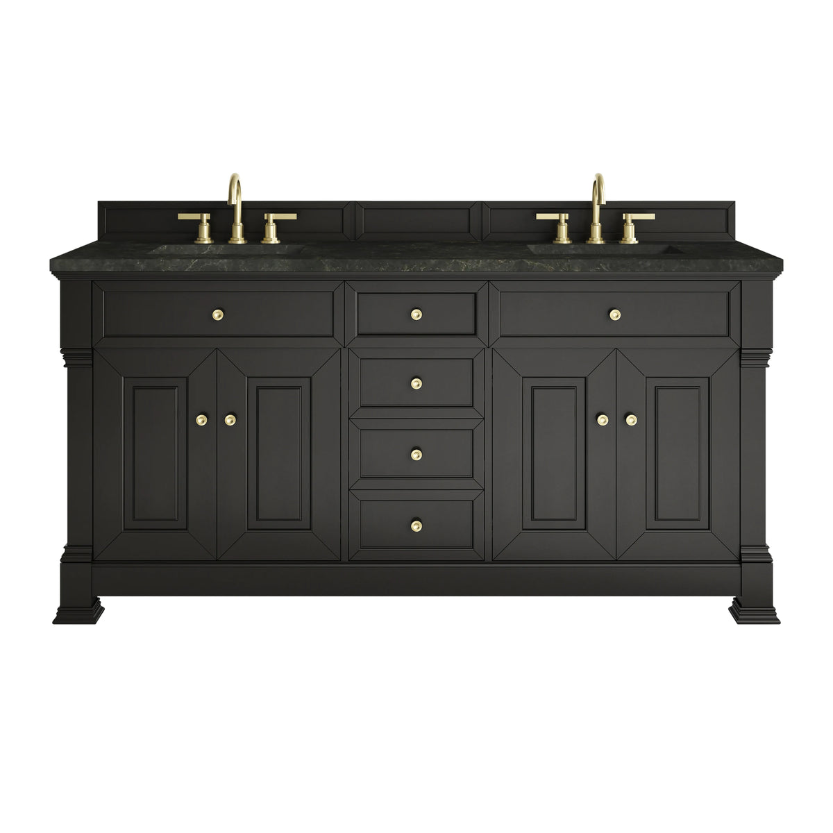 Brookfield 72" Double Vanity, Black Onyx, w/ 3 CM Phantome Eclos Top