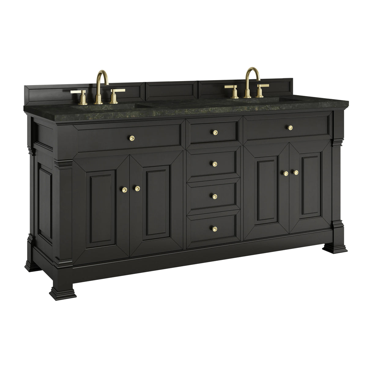 Brookfield 72" Double Vanity, Black Onyx, w/ 3 CM Phantome Eclos Top, view 9